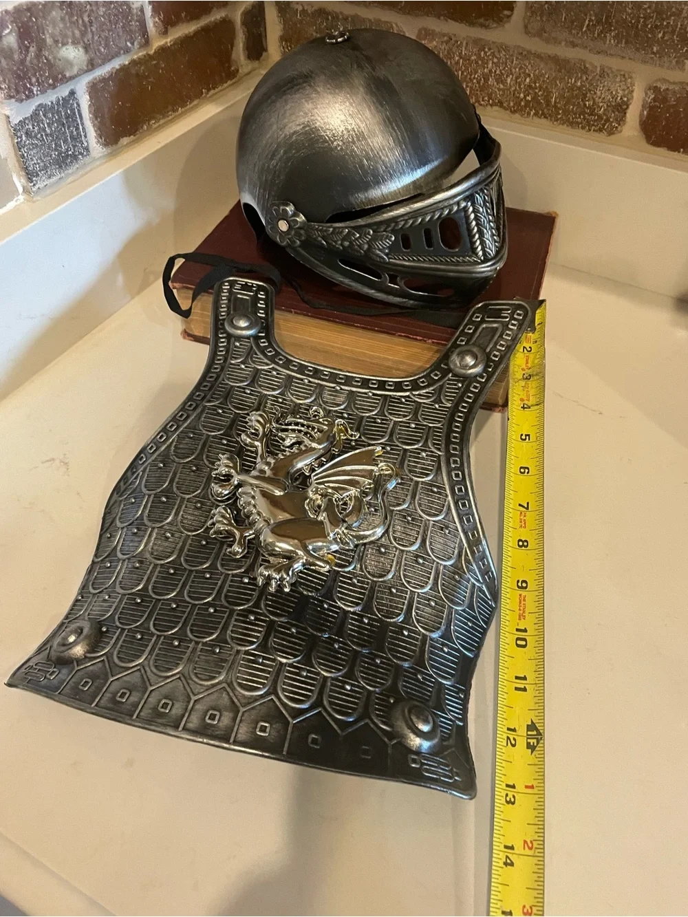 Kids Halloween Silver Dragon Chest Plate Armor